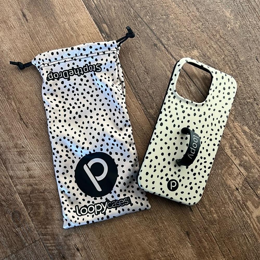 Brand New iPhone 13 Pro Loopy Case Mocha Dots Righty